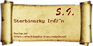 Sterbinszky Irén névjegykártya